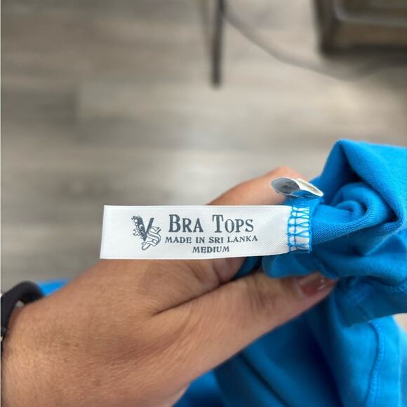 Victoria’s Secret Blue Halter Cotton Dress V Neckline Shelf Bra Medium - Picture 7 of 8
